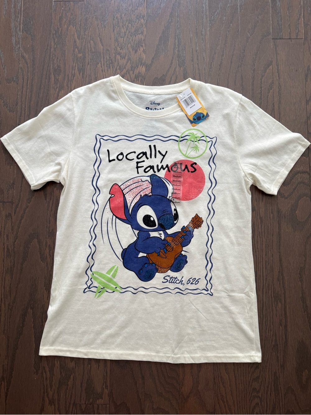 Disney Stitch shirt adult Medium Locally Famour guitar musical tropical